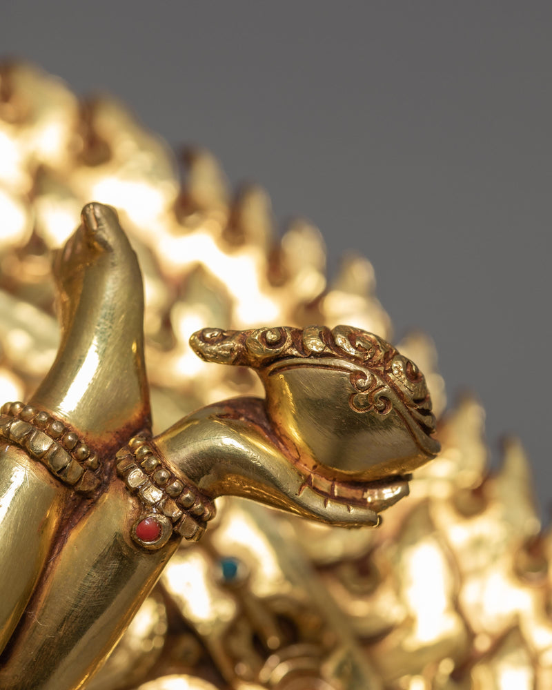 Vajrayogini Dakini Statue | Traditional Buddhist Gold Gilded Art