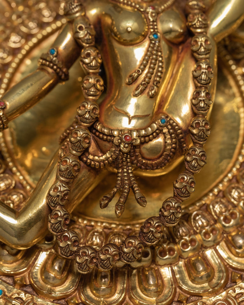 Vajrayogini Dakini Statue | Traditional Buddhist Gold Gilded Art