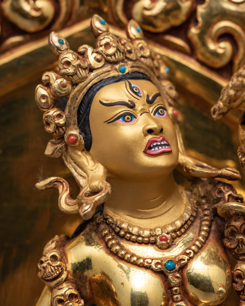 Vajrayogini Dakini Statue | Purely 24k Gold Gilded Statue