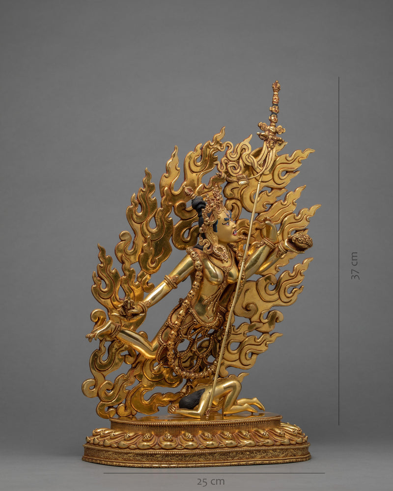 Maitri Vajrayogini In Gold | Yogini Statue | Tibetan Buddhist Art