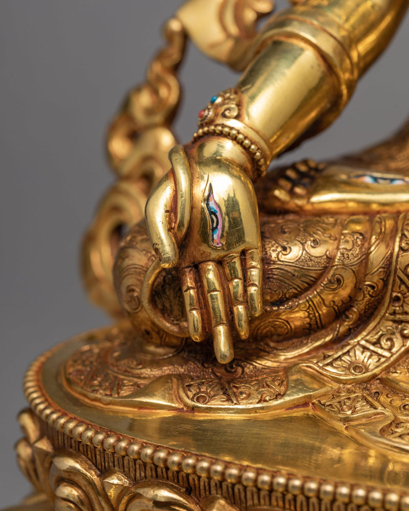 White Tara Statue | Gold Plated  | Himalayan Buddhist Art