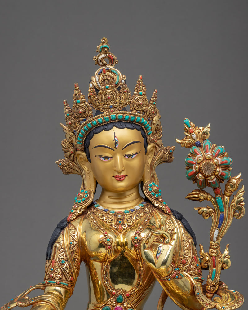 White Tara Meditation Statue | Traditional Mother Tara Art