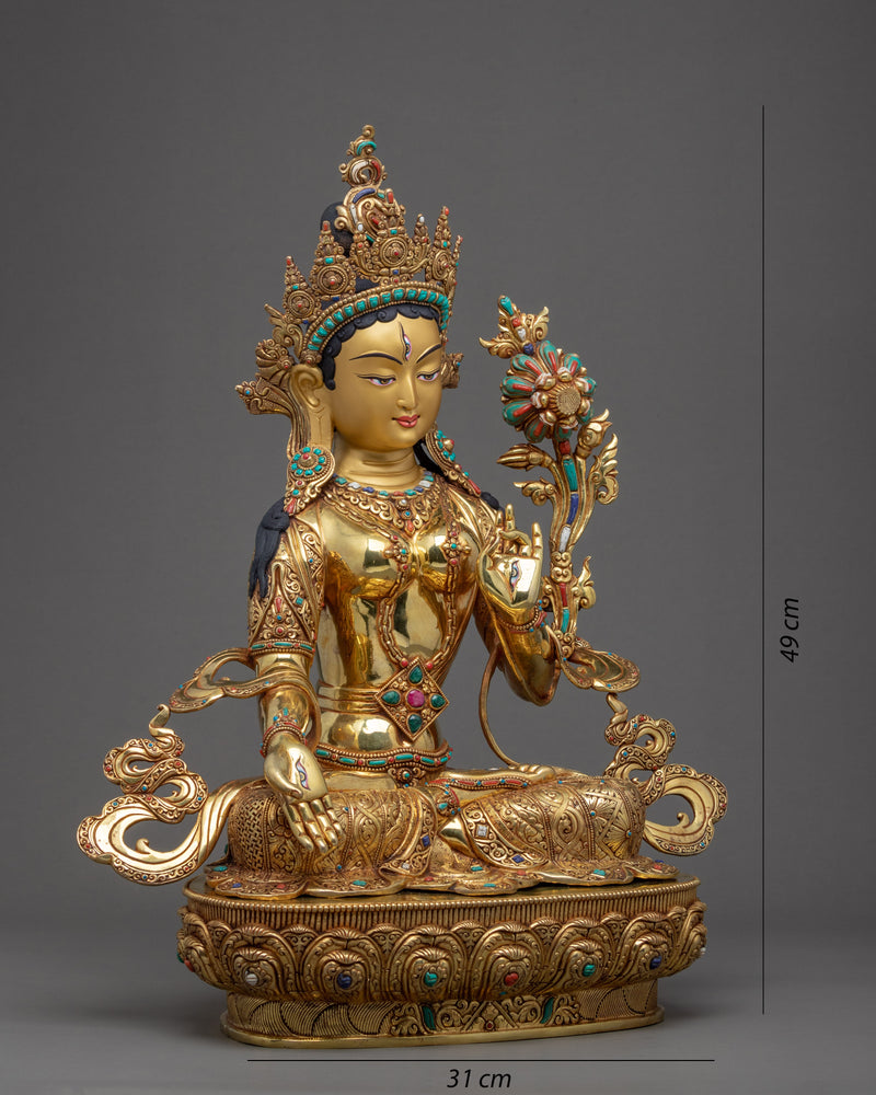 White Tara Meditation Statue | Traditional Mother Tara Art