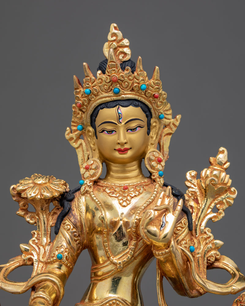 White Tara Statue | Traditional Female Buddha Sculpture