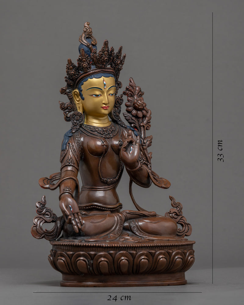 Buddhist White Tara Sculpture | Traditional Tibetan Buddhist Deity