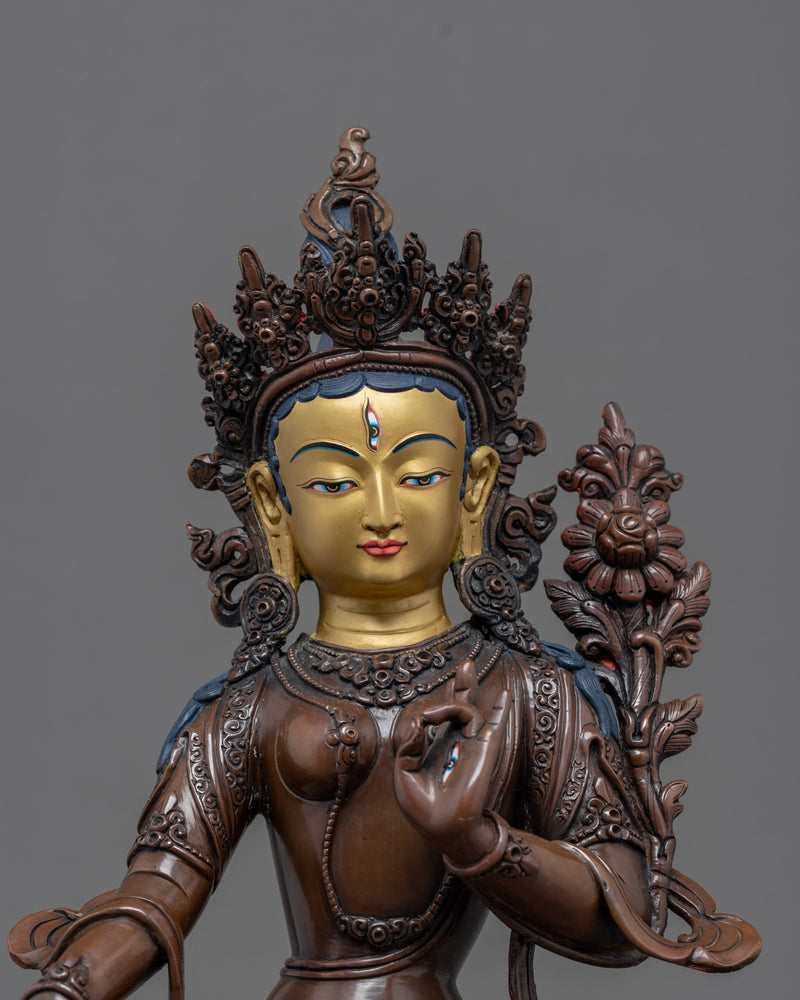 Buddhist White Tara Sculpture | Traditional Tibetan Buddhist Deity