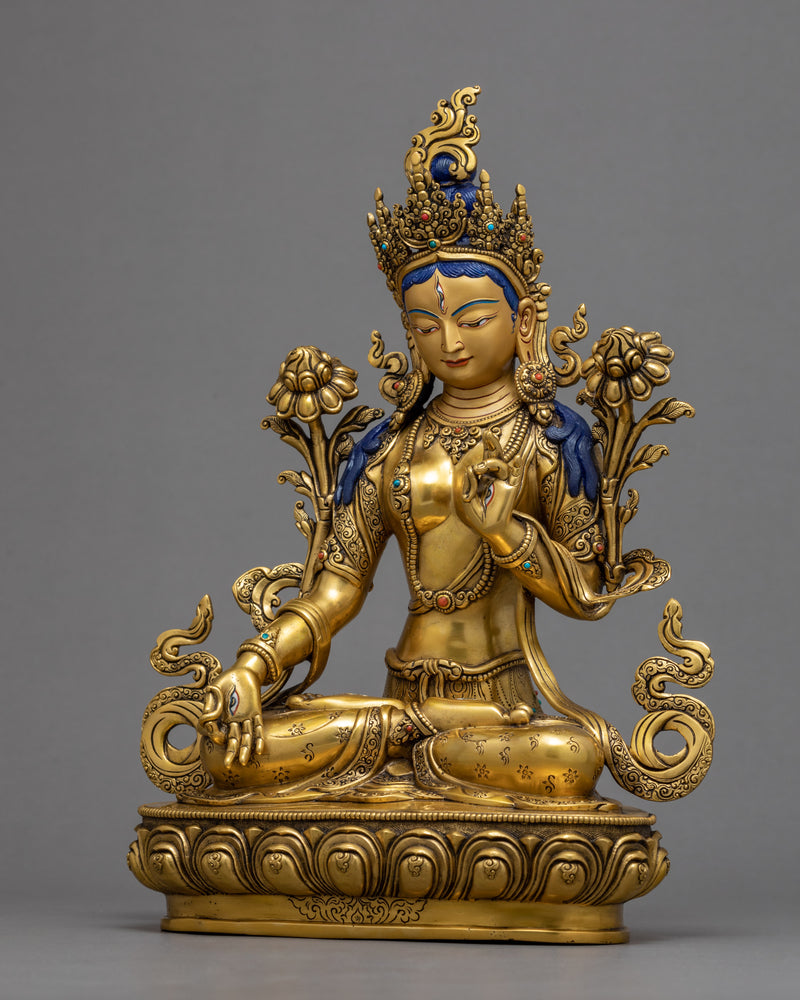 White Tara Goddess Sculpture | Traditional Buddhist Art