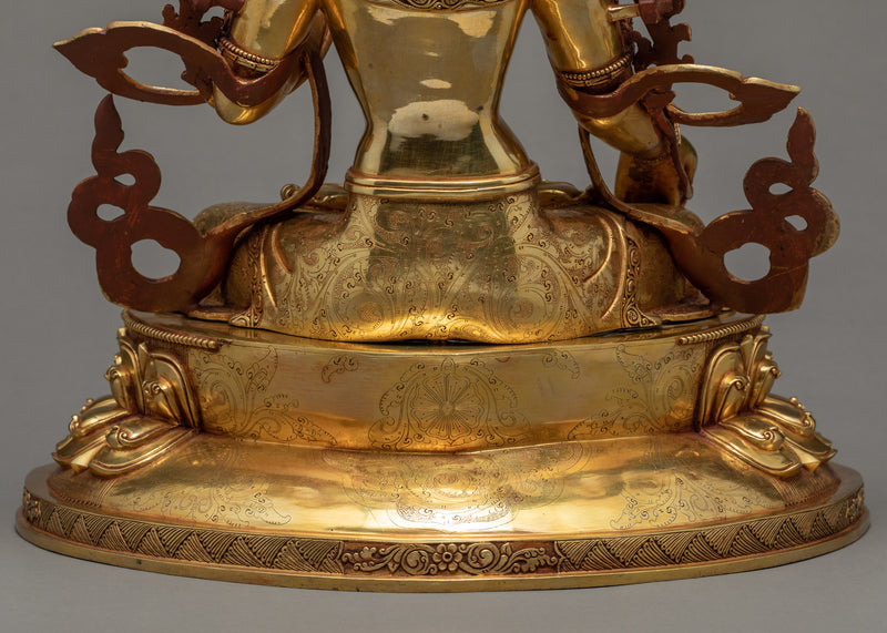 White Tara Statue | Gold Gilded Tibetan Female Buddha