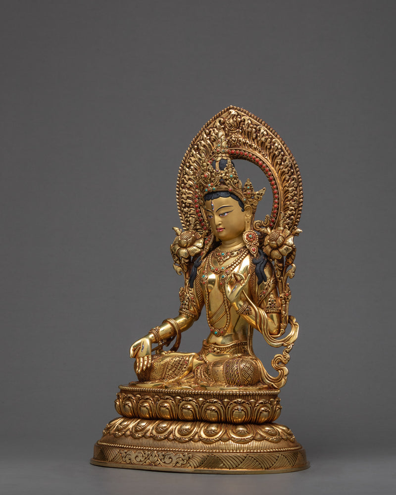 Medium White Tara Statue | Deity of Compassion