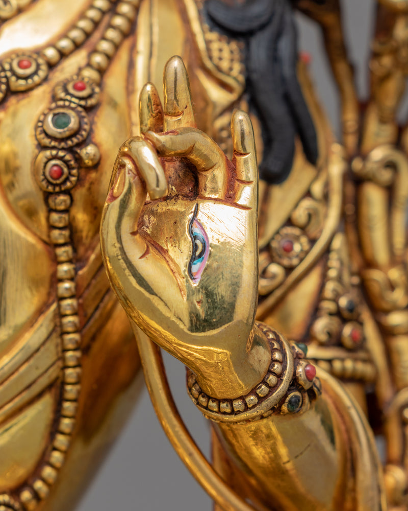 White Tara Goddess Statue | Originally Gold Gilded Buddhist Art