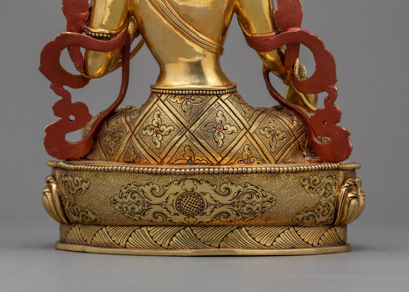 White Tara Goddess Statue | Originally Gold Gilded Buddhist Art