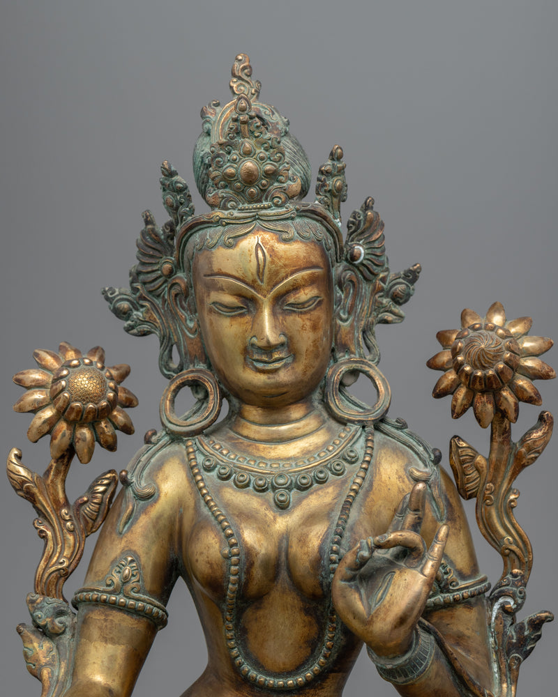 Antique Tara Sita Statue | Traditional Himalayan Collectable Art