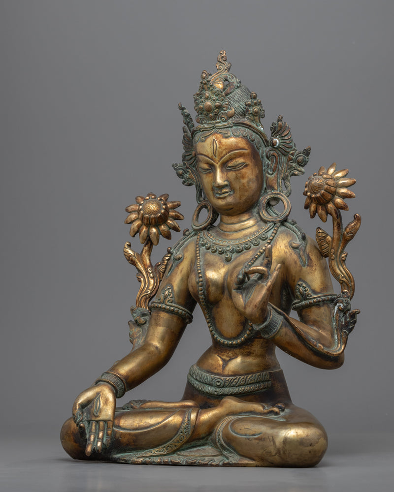 Antique Tara Sita Statue | Traditional Himalayan Collectable Art