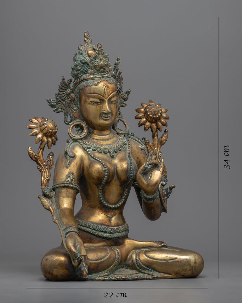 Antique Tara Sita Statue | Traditional Himalayan Collectable Art