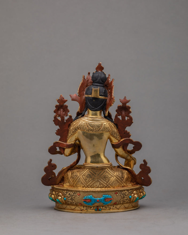 White Tara Statue | Plated With Gold | Himalayan Statue