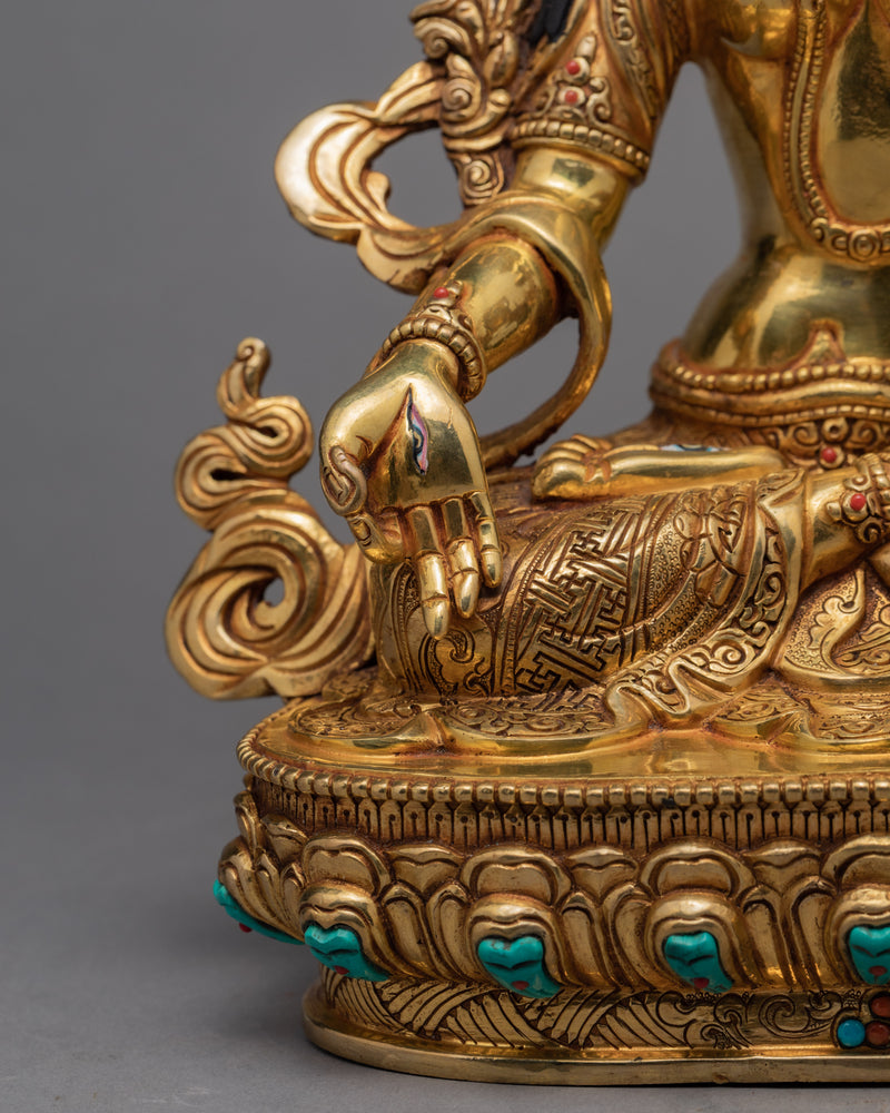 White Tara Statue | Plated With Gold | Himalayan Statue