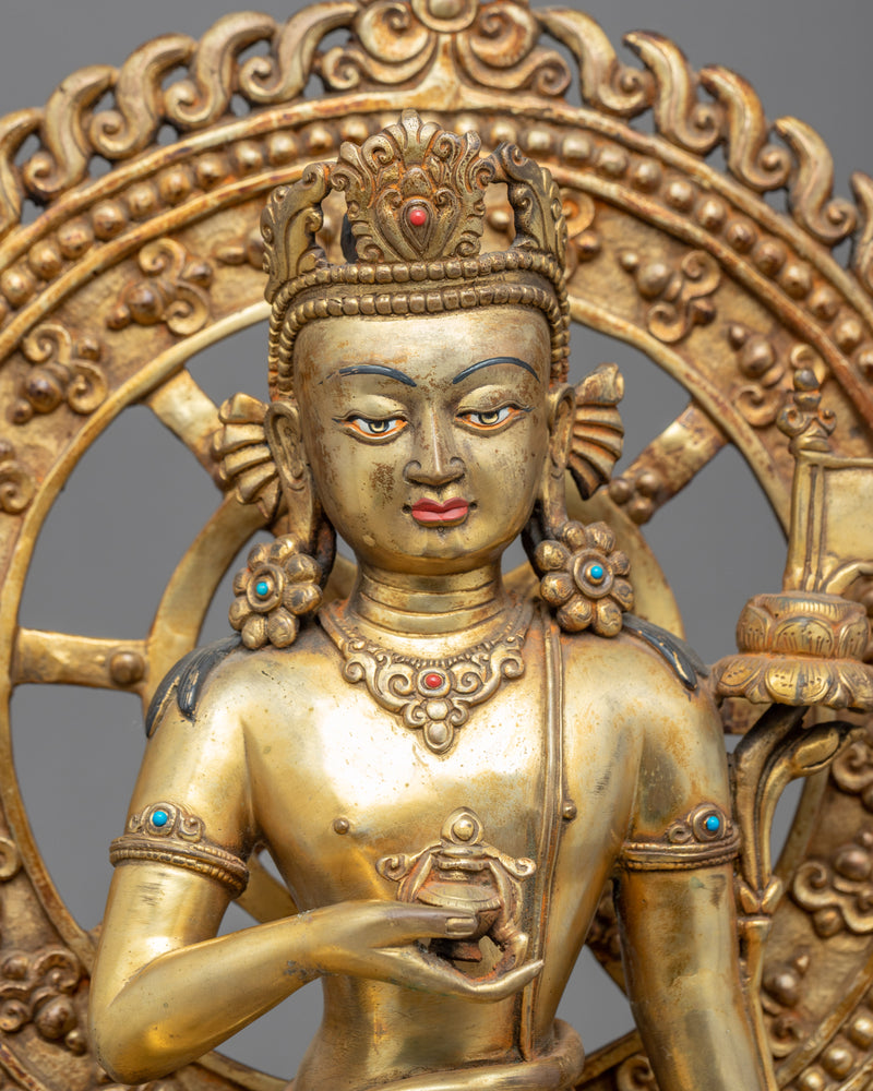 A Bodhisattva Hand-Carved Statue | Tibetan Himalayan Bodhisattva Sculpture