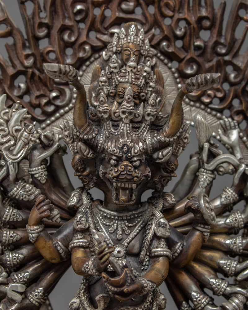 Yamantaka Sculpture | Traditional Hand Carved Buddhist Art