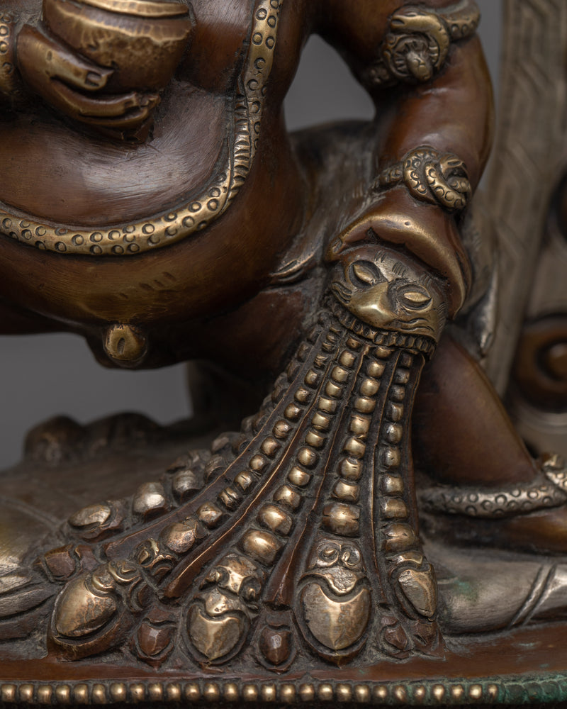 Black Dzambhala Statue | Buddhist Oxidized Copper Statue Traditionally Handmade