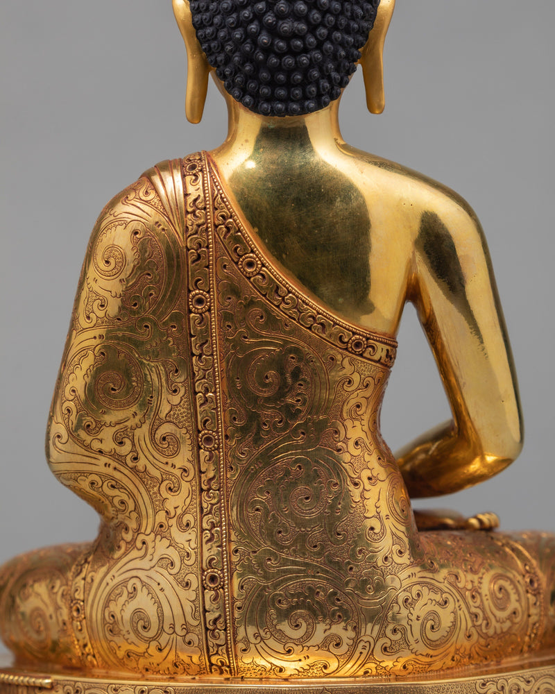 Amitabha Buddha Statue, Purely Hand Carved in 24K Gold Buddha Statue