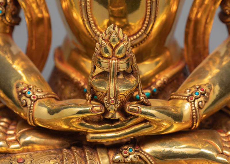 Amitayus Buddha Art | 24K Gold Gilded Statue