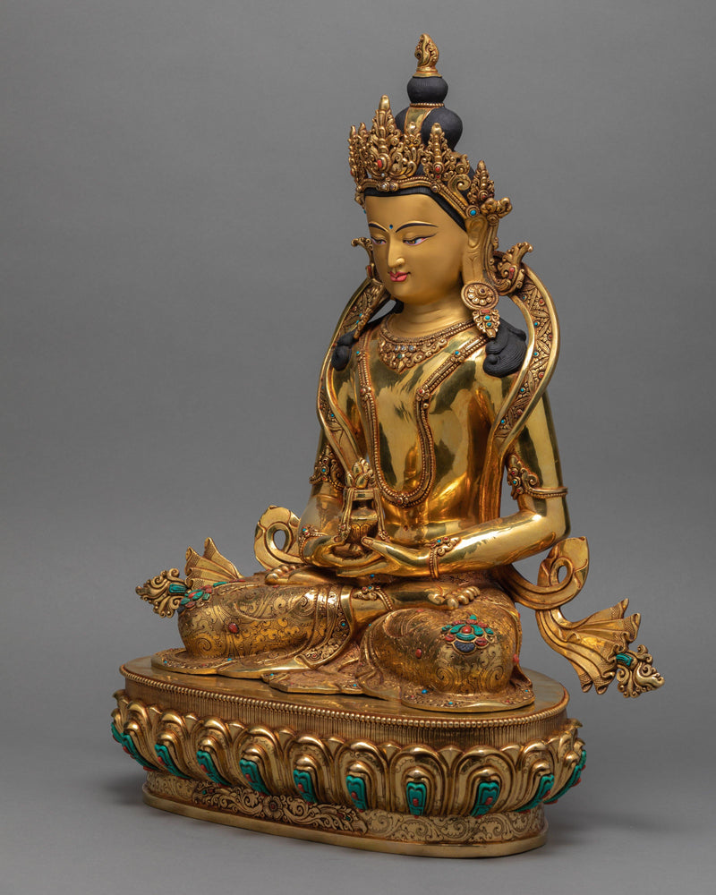 Amitayus Buddha Art | 24K Gold Gilded Statue