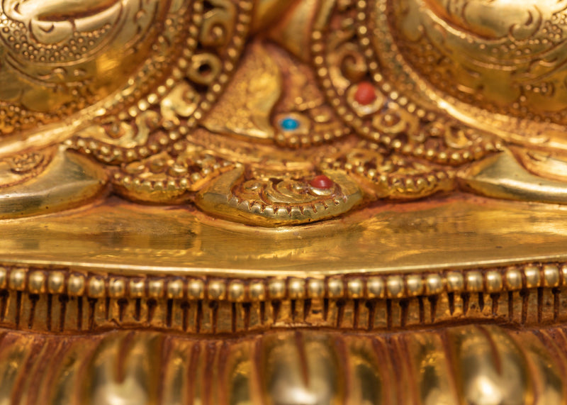 Amitayus Buddha |  Handcarved Gold Gilded Statue