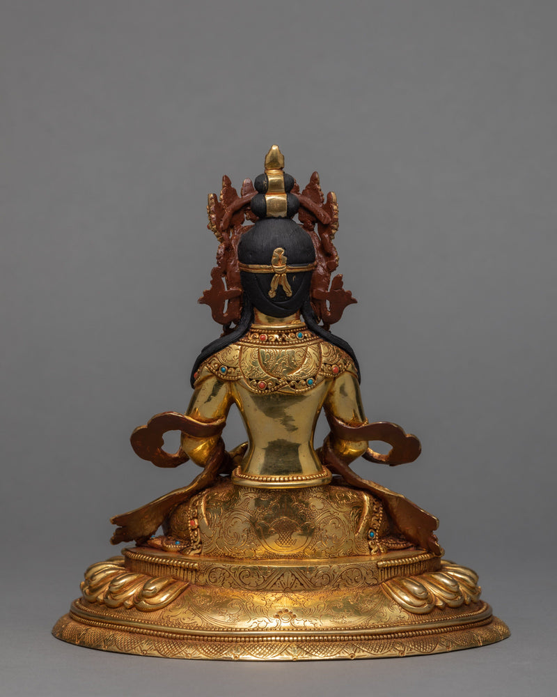 Amitayus Buddha |  Handcarved Gold Gilded Statue