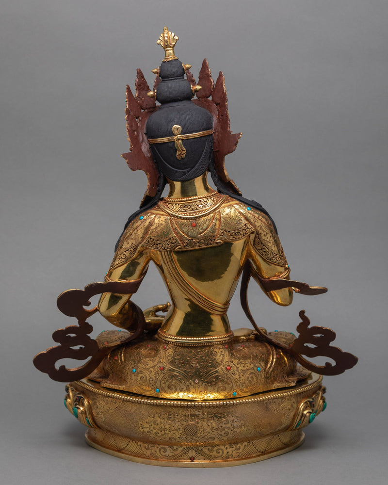 Beautiful, Vajrasattva (Dorje Sempa)  24K Gold Statue