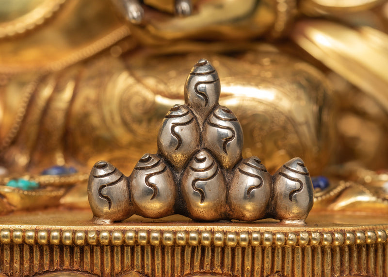 Bodhisattva Yellow Jambhala | Traditionally Hand Carved Gold Gilded Dzambhala Statue