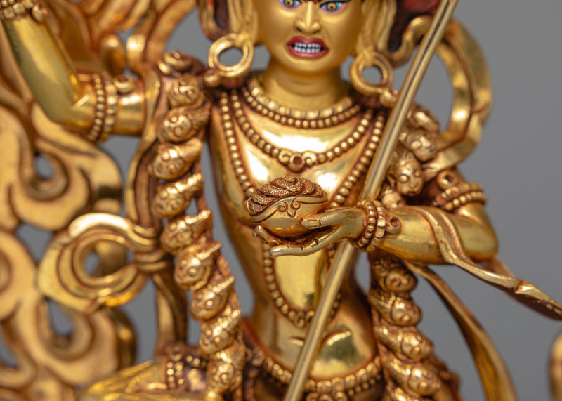 Dorje Phagmo | Vajravarahi | Traditionally Hand Carved Gold Statue