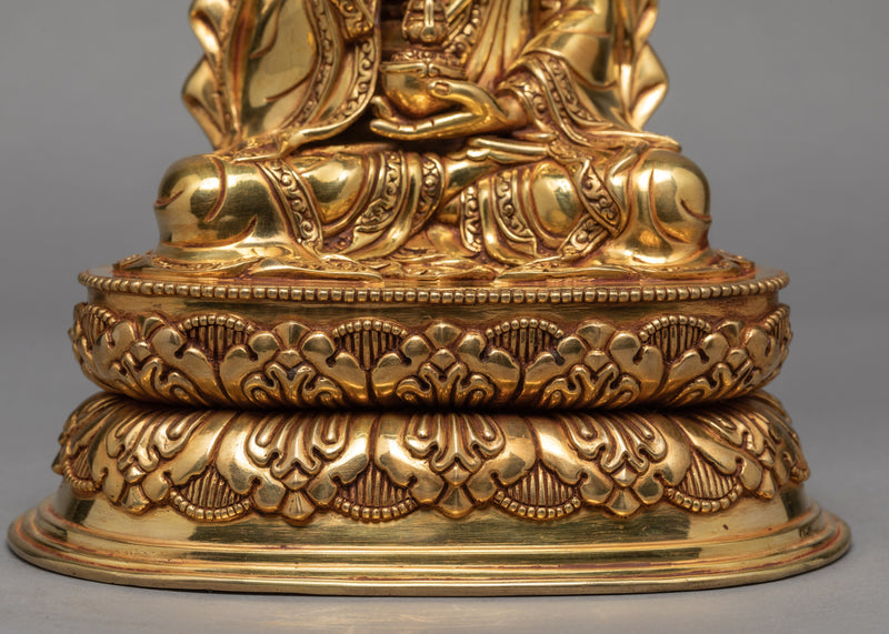 Guru Padmasambhava Statue, 24K Gold Plated Statue of Guru Rinpoche