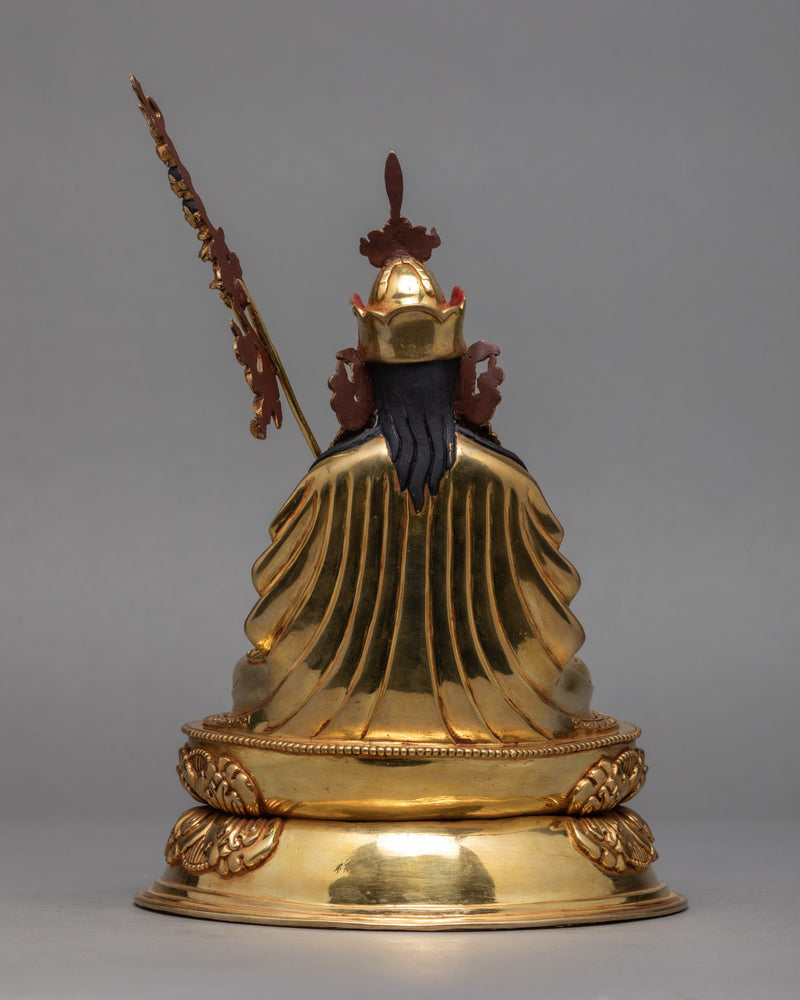 Guru Padmasambhava Statue, 24K Gold Plated Statue of Guru Rinpoche