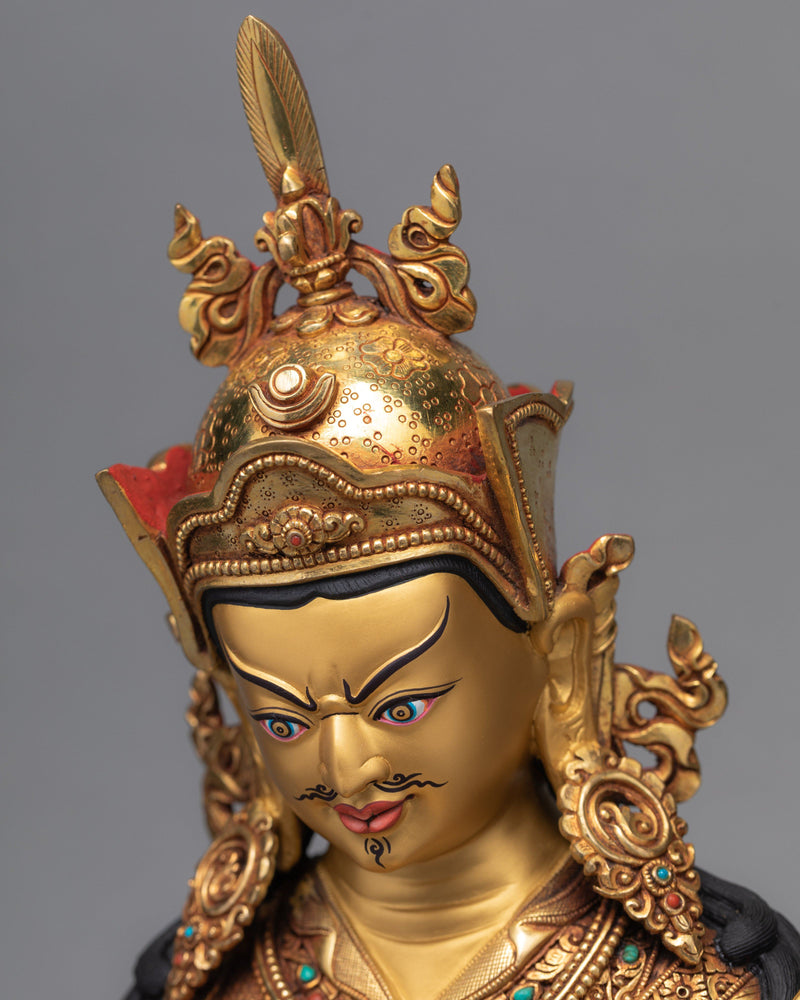 Guru Rinpoche Statue | Gold Gilded Padmasambhava Sculpture