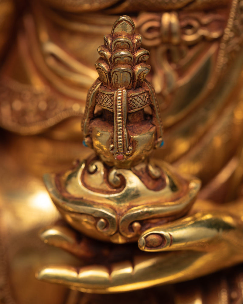 Guru Rinpoche Statue | Gold Gilded Padmasambhava Sculpture