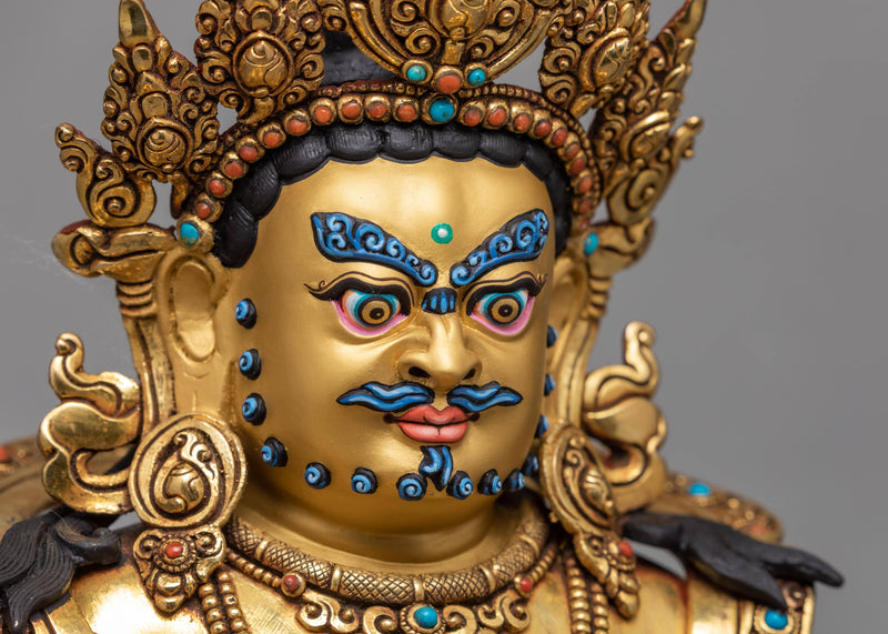 Jambala Statue | Purely 24k Gold Gilded Statue | Bodhisattva Yellow Dzambala