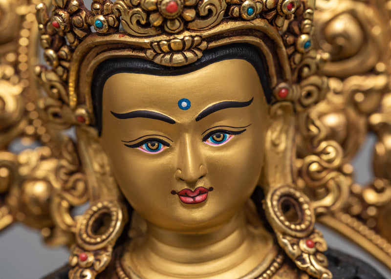 Ksitigarbha Statue | 24K Pure Gold Gilded | Bodhisattva Statue