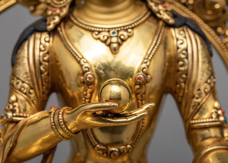 Ksitigarbha Statue | 24K Pure Gold Gilded | Bodhisattva Statue