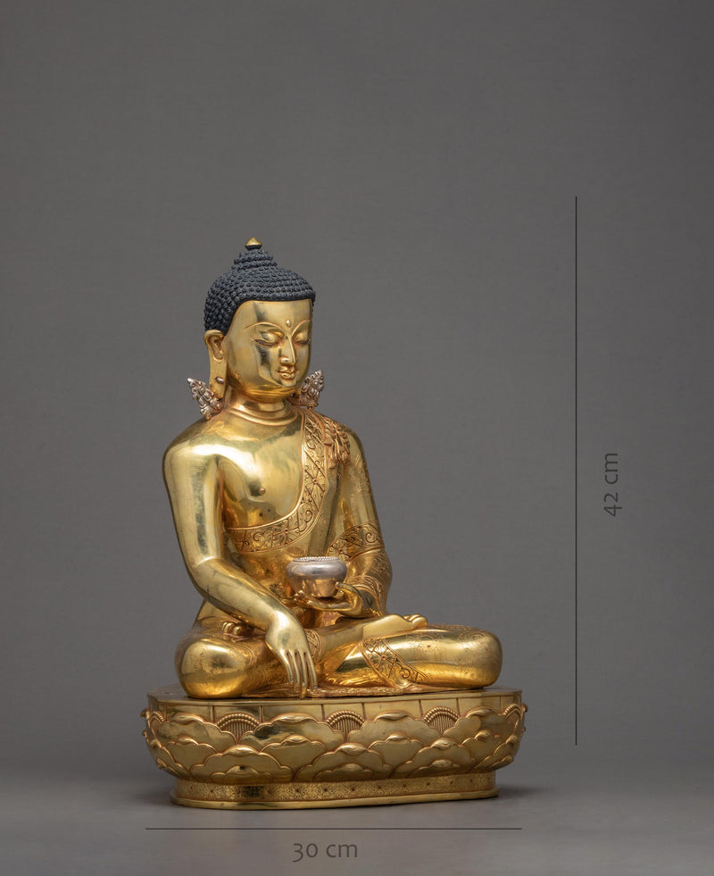 Traditional Buddhist Statue of Buddha Shakyamuni Statue, Sculpture Art of Nepal