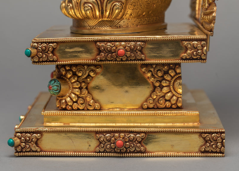 Manjushri in Throne | Manjushree Statue | 24K Gold Gilded Statue | Himalayan Art