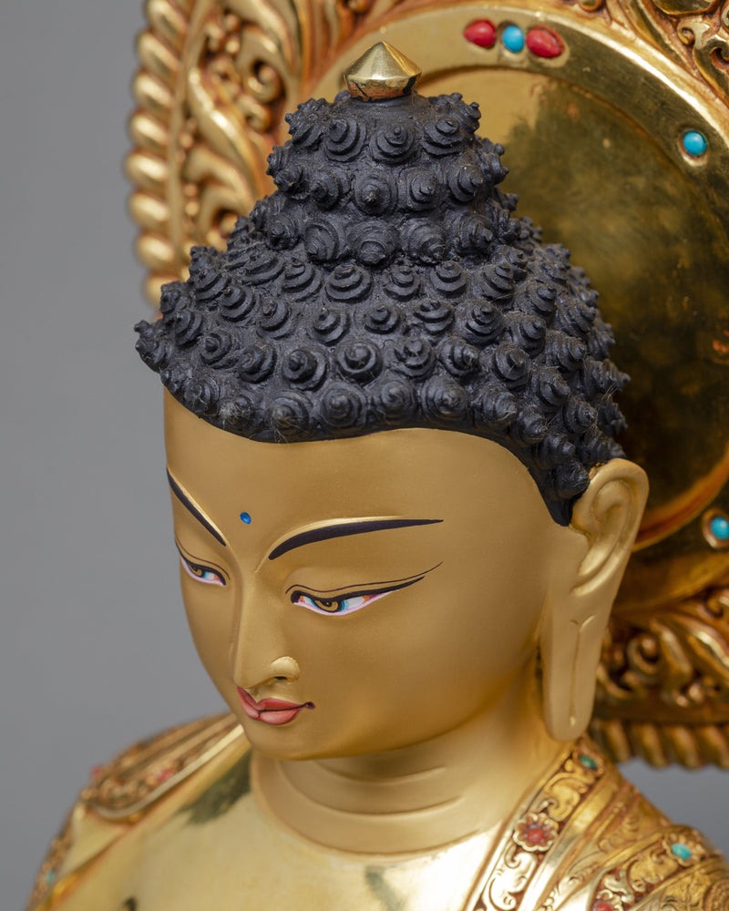 Shakyamuni Buddha Statue | 24K Gold Gilded | Traditional Buddhist Art