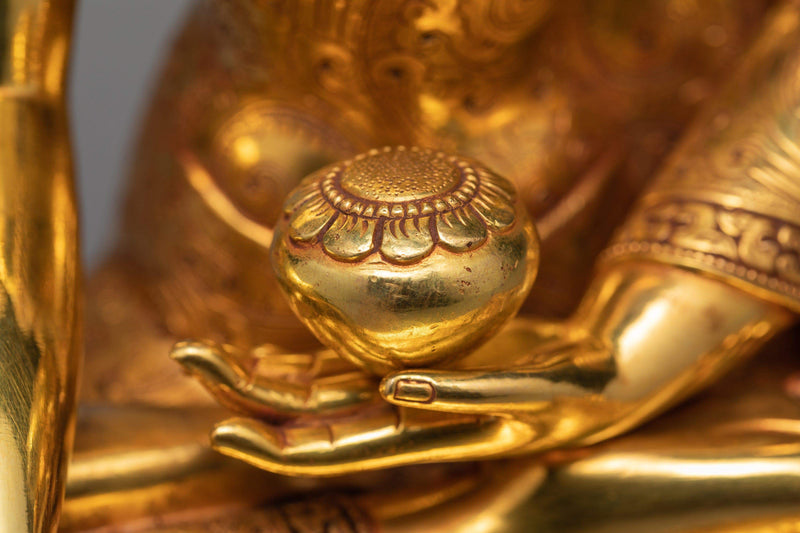 Stunning Shakyamuni Buddha Statue, Traditionally Gilded in 24K Gold, Buddha Art