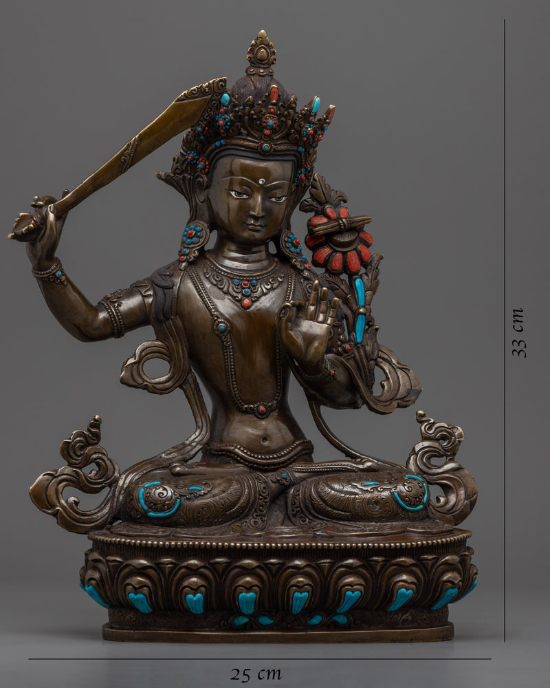 Bodhisattva Manjushri Statue | Himalayan Sculpture of Bodhisattva of Wisdom