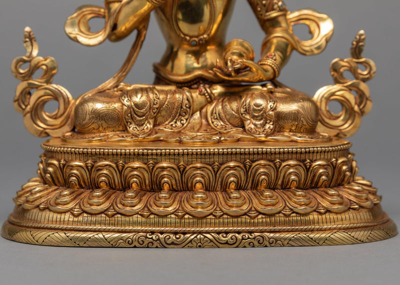 Vajrasattva, Dorje Sempa, 24K Gold Plated Vajrasattva Statue