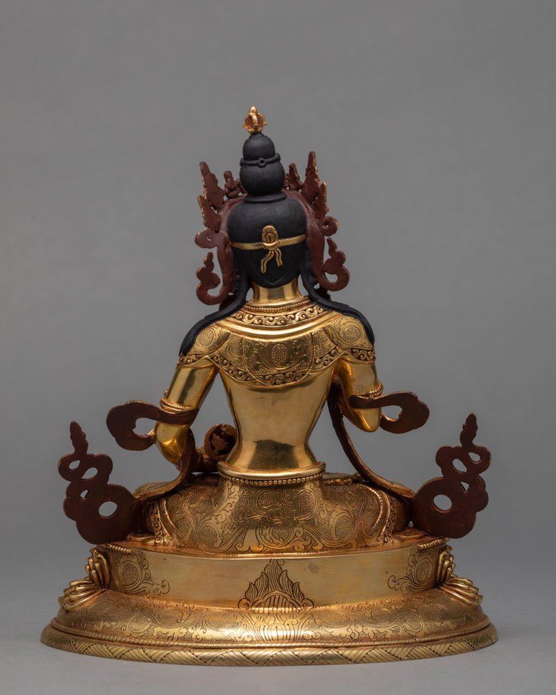 Vajrasattva, Dorje Sempa, 24K Gold Plated Vajrasattva Statue