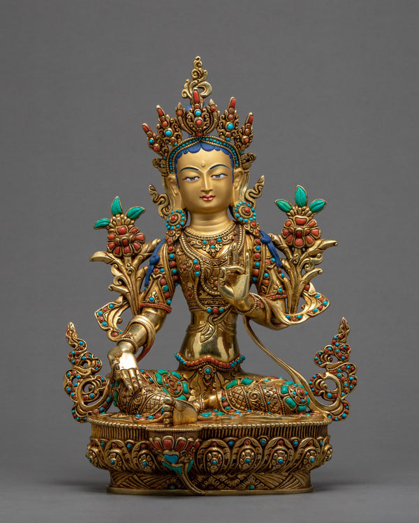 Green Tara Statue Female Buddha